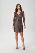 Vestido com Leve Franzido Feminino Acostamento Cobre