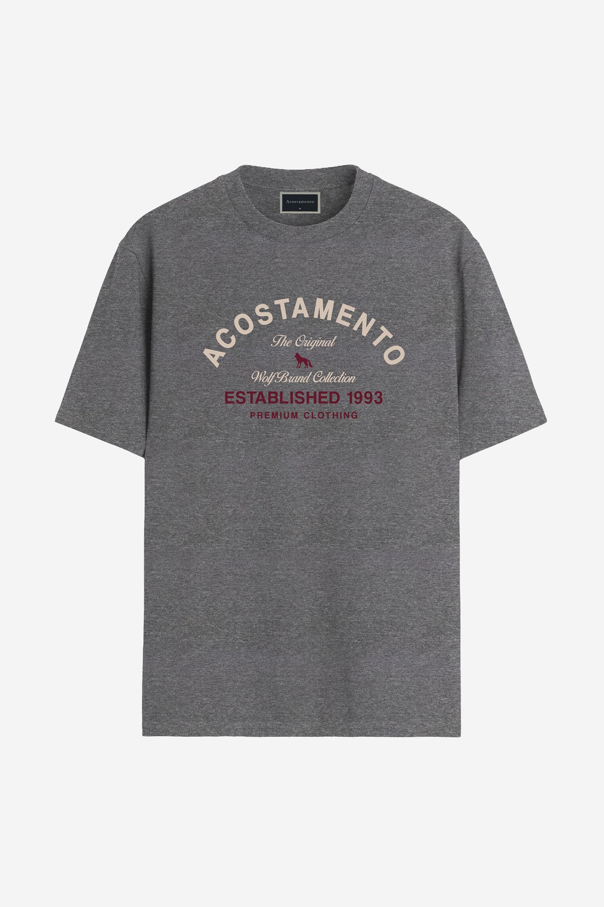 Camiseta Casual Classic Masculina Acostamento Mescla Grafite