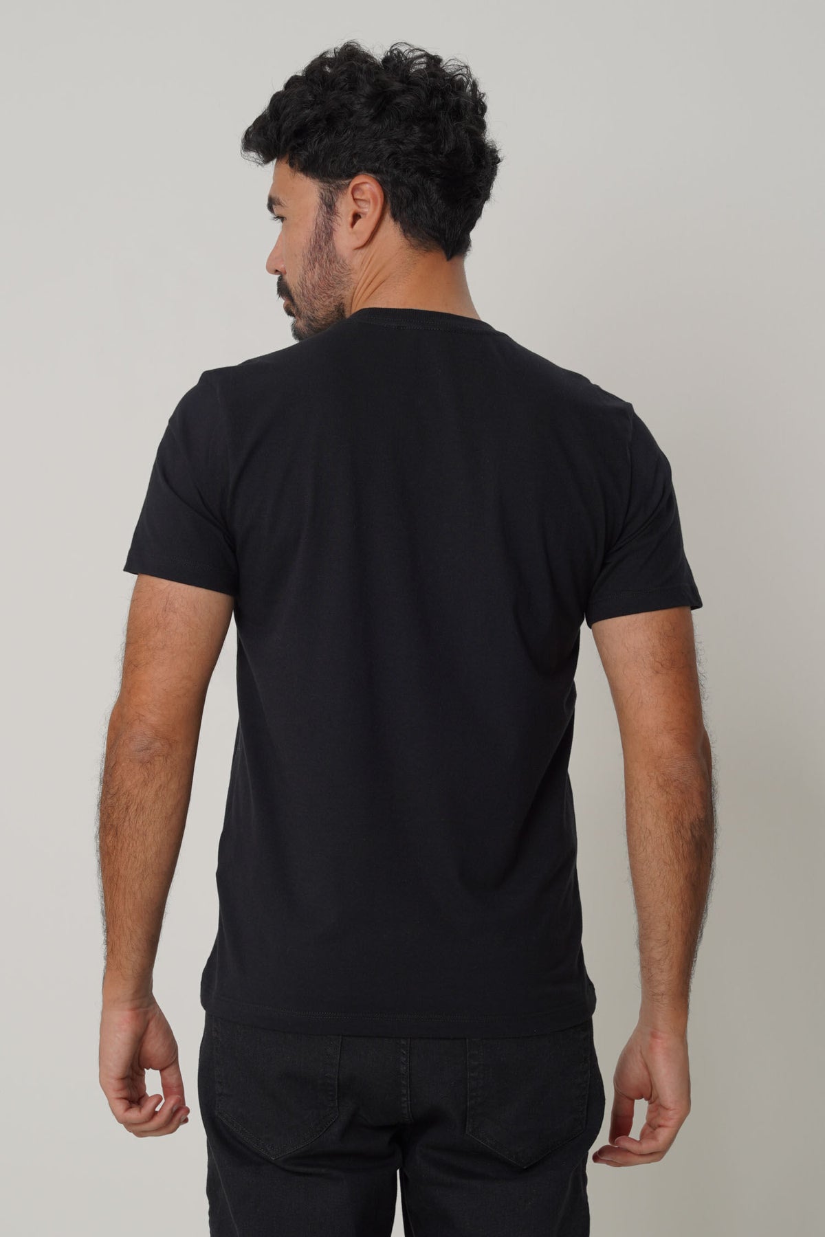 Camiseta Casual Algodão Masculina Acostamento Preto