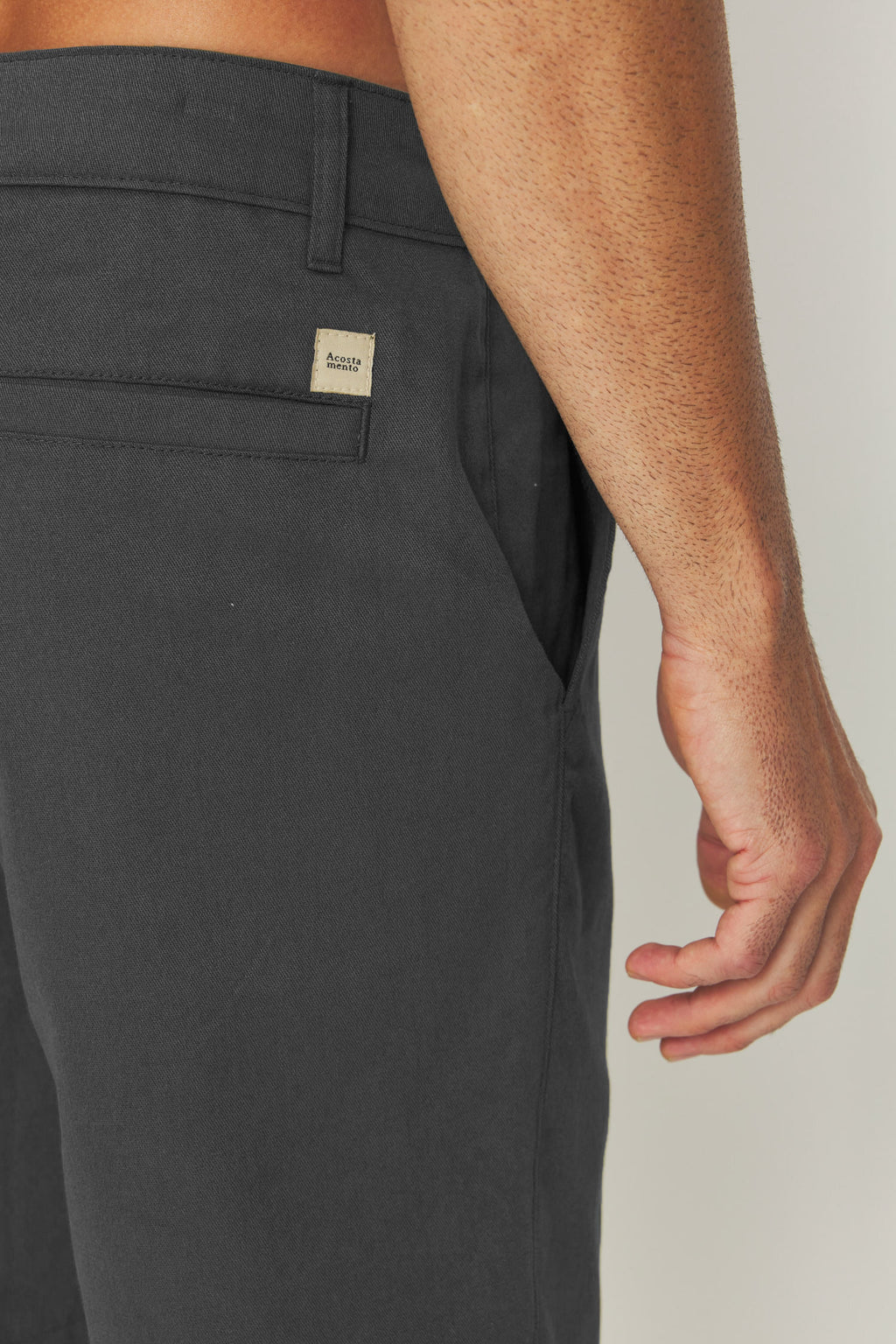 Bermuda Cotton Moderna Masculina Acostamento Chumbo