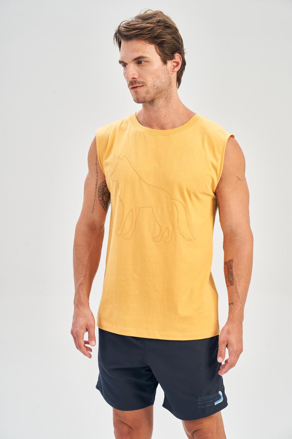 Regata Machão Wolf Masculina Acostamento Branco