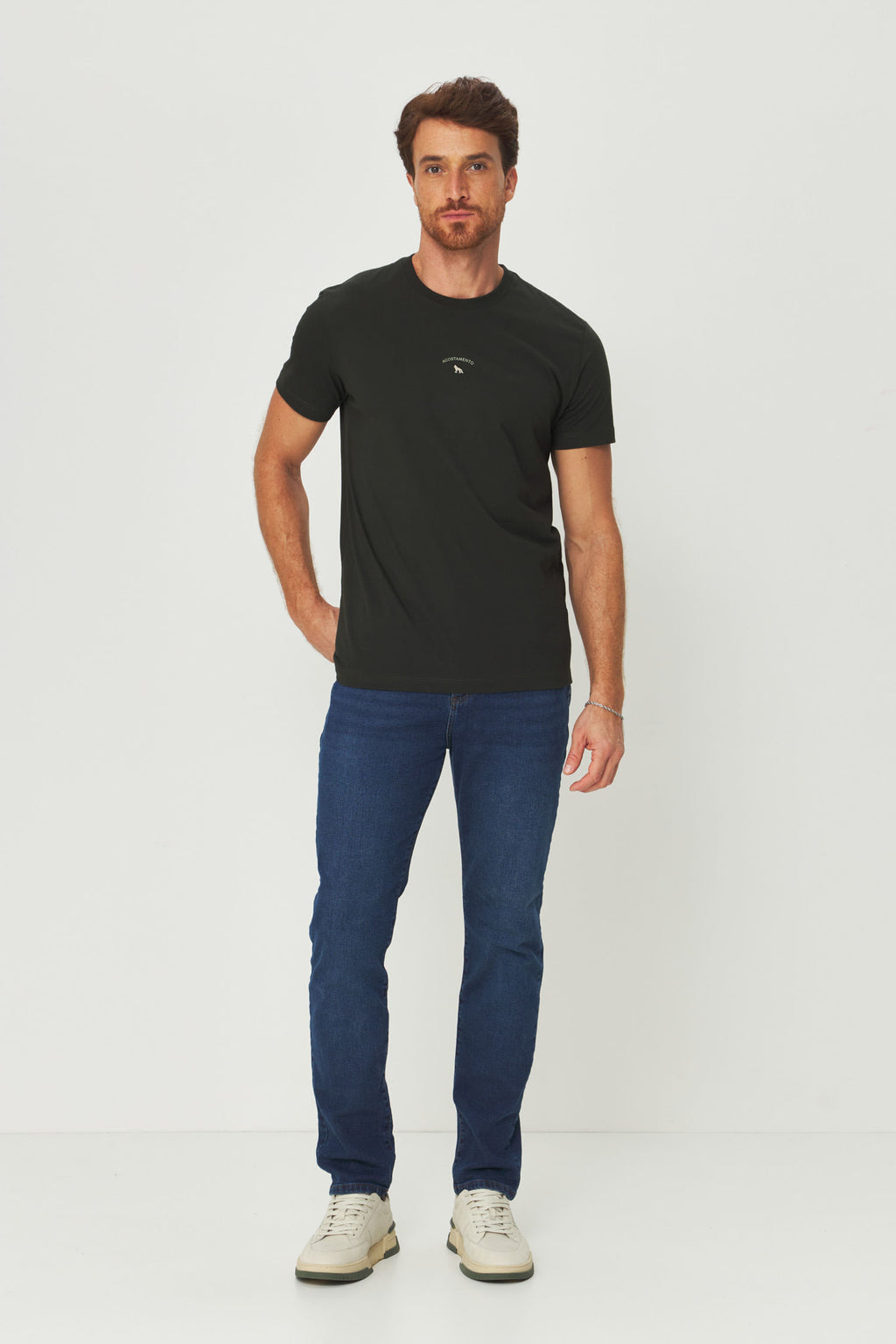 Calça Jeans Rock Masculina Acostamento Jeans Escuro