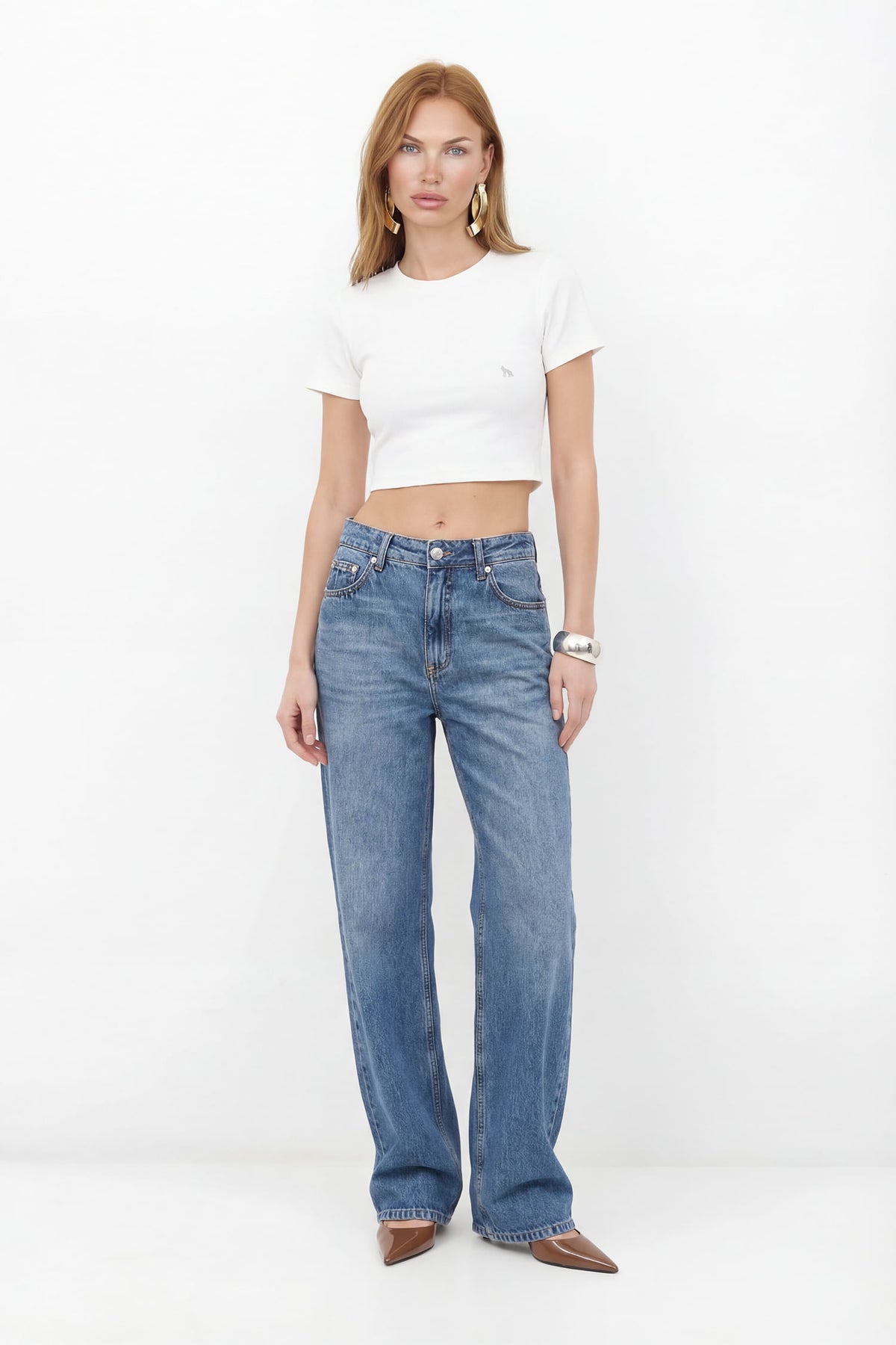 Calça Jeans Straight Moderna ACT Feminina Jeans Intermediario