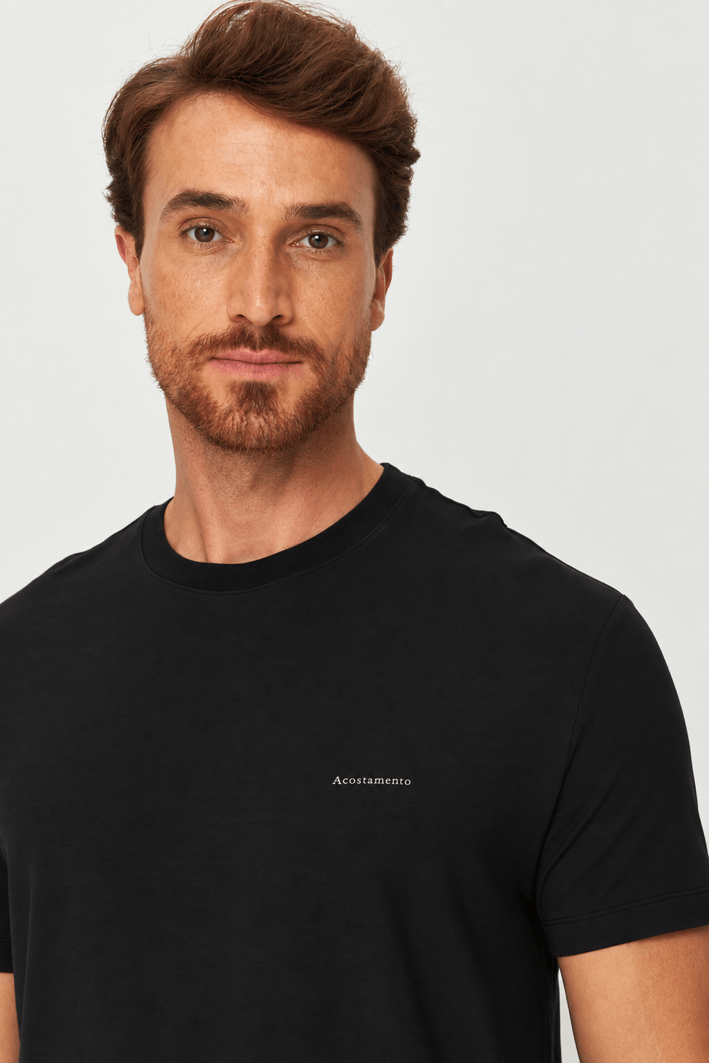 Camiseta Modal Clássica Masculina Acostamento Preto