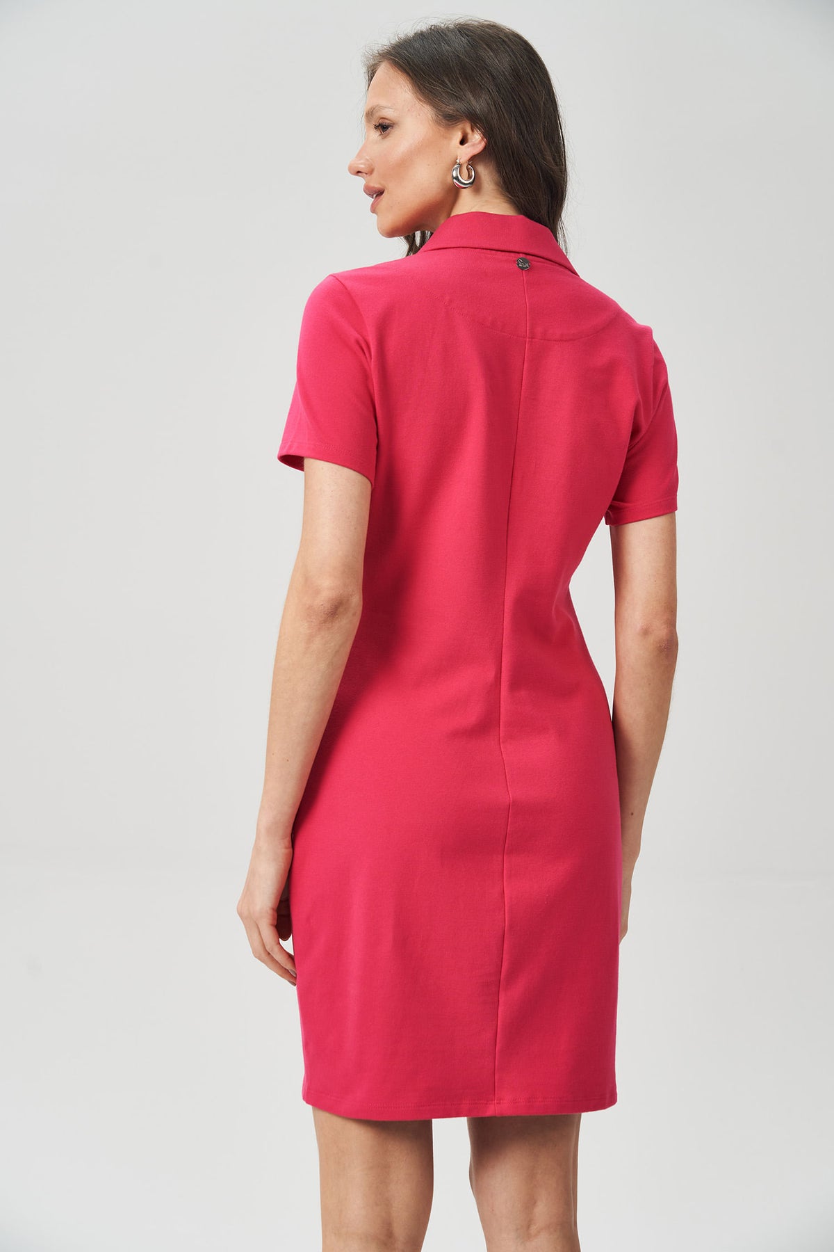 Vestido Gola Polo Feminino Acostamento Pop Pink