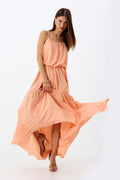 Vestido Longo Busto Balonê Franzido ACT Feminino Preto