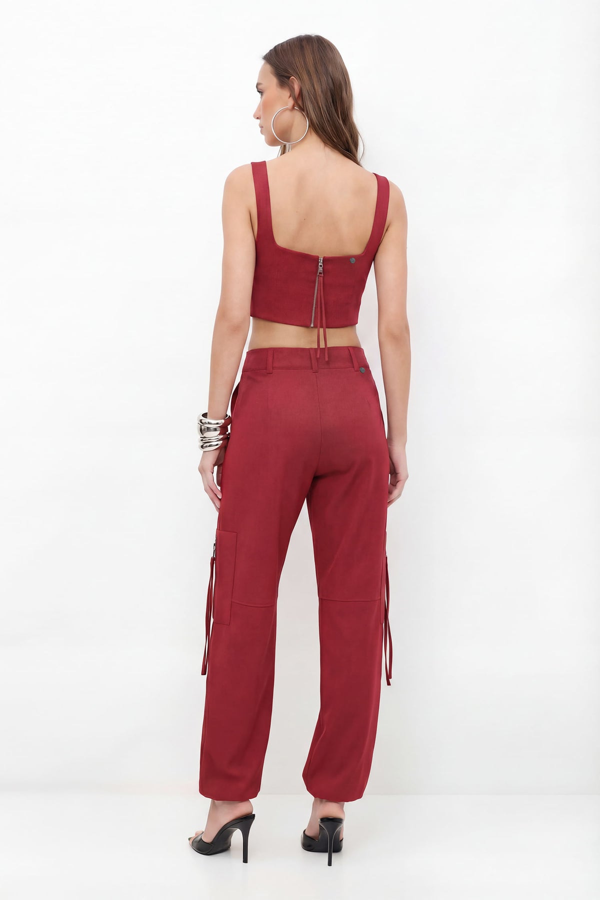 Top Decote V ACT Feminino Red Wine