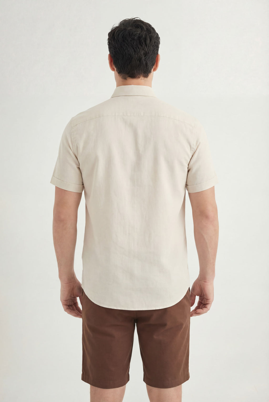 Camisa Linho Com Botões Masculina Acostamento Natural