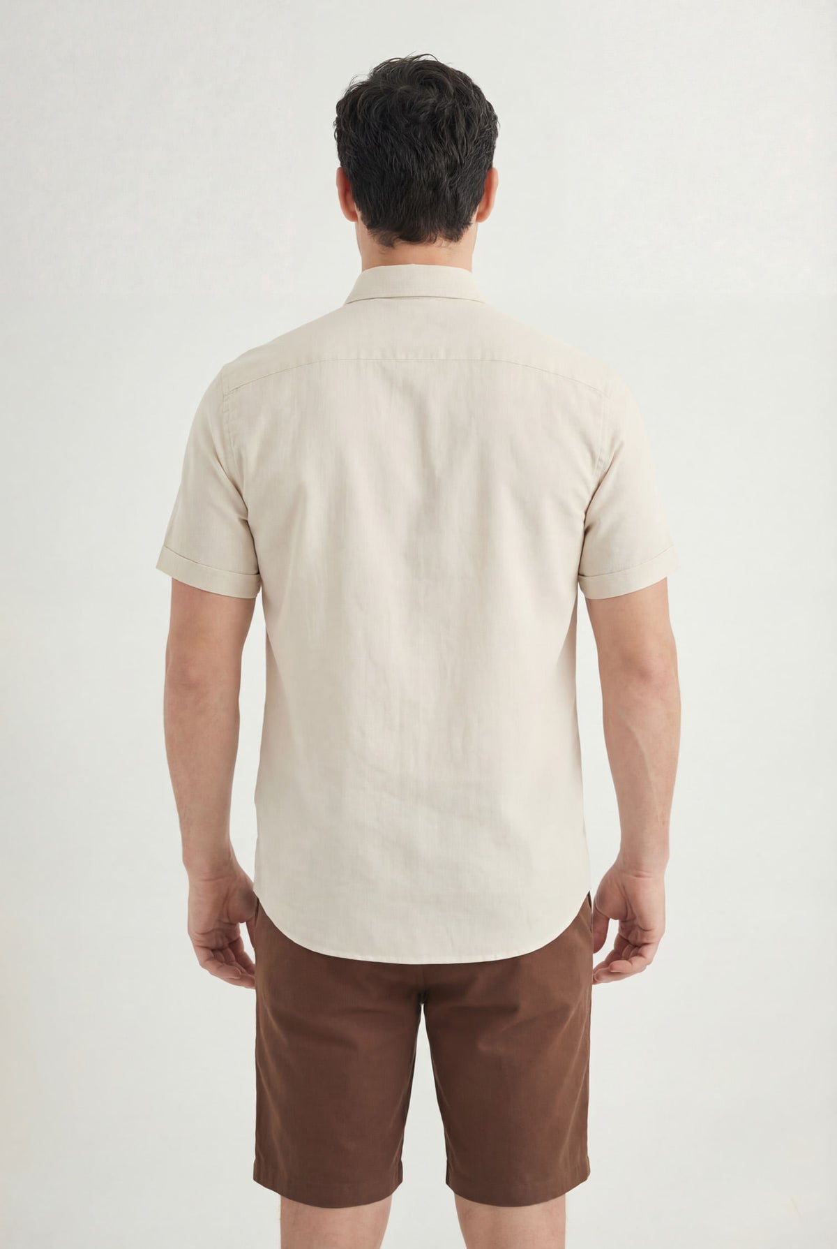Camisa Linho Com Botões Masculina Acostamento Natural