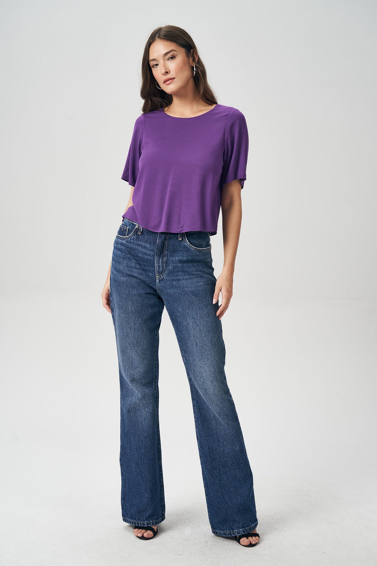 Blusa Costas Degagê Feminina Acostamento Preto