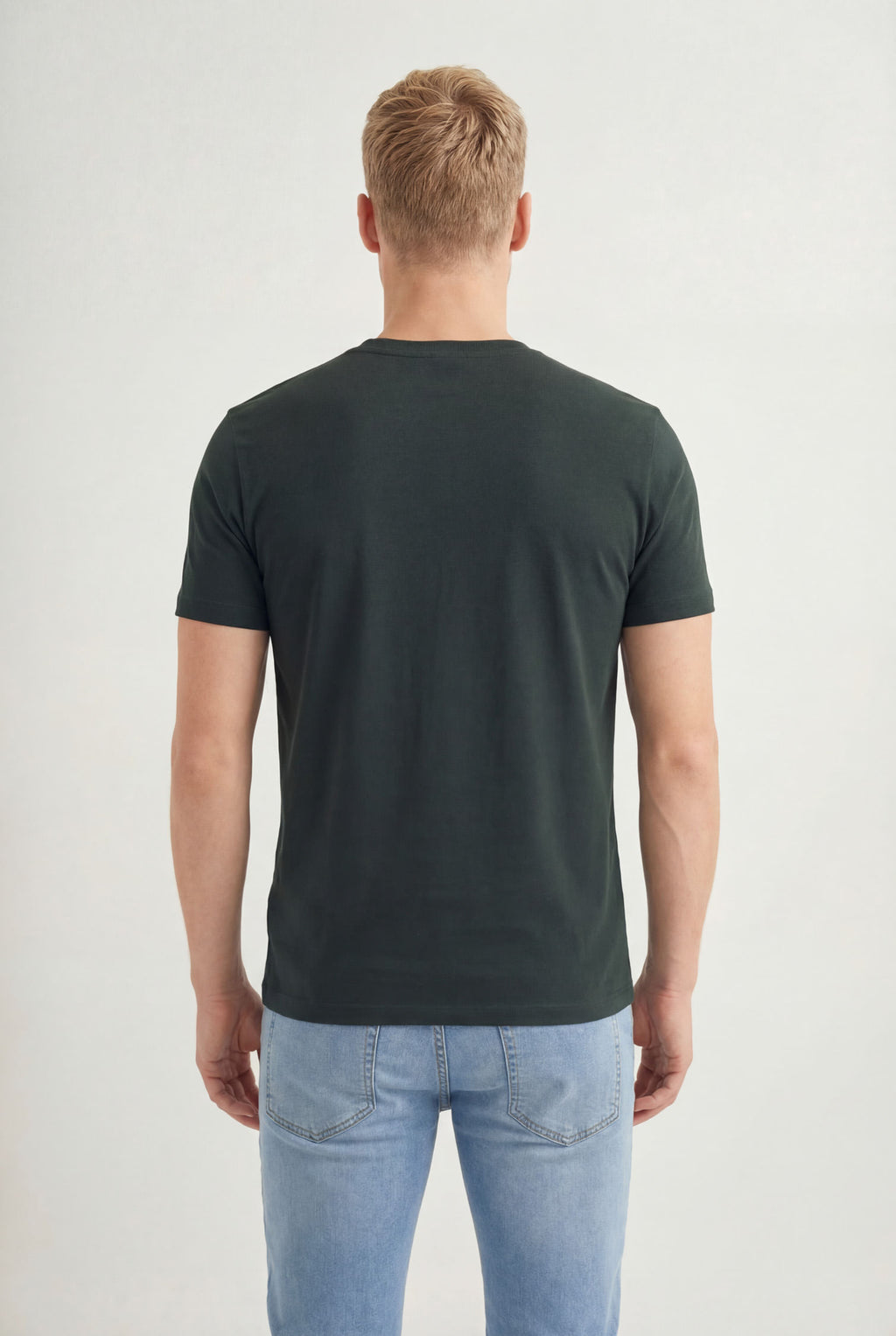 Camiseta Com Elastano Casual Masculina Acostamento Verde Folhagem