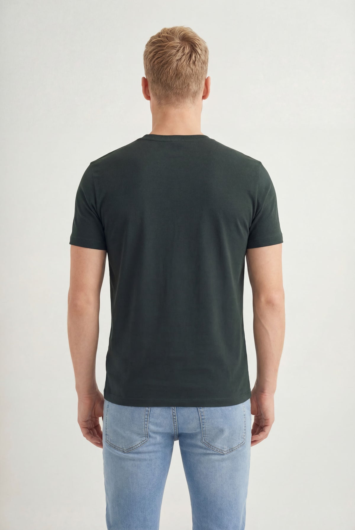 Camiseta Com Elastano Casual Masculina Acostamento Verde Folhagem