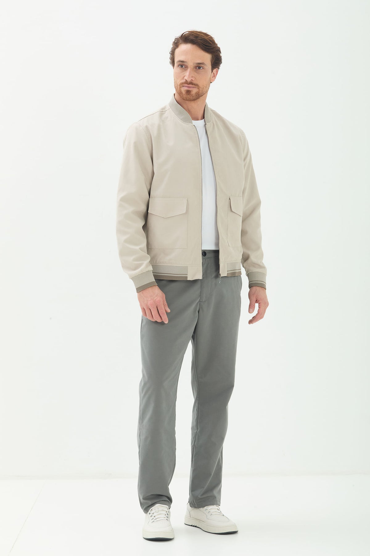Jaqueta Tech Com Bolsos Masculina Acostamento Areia