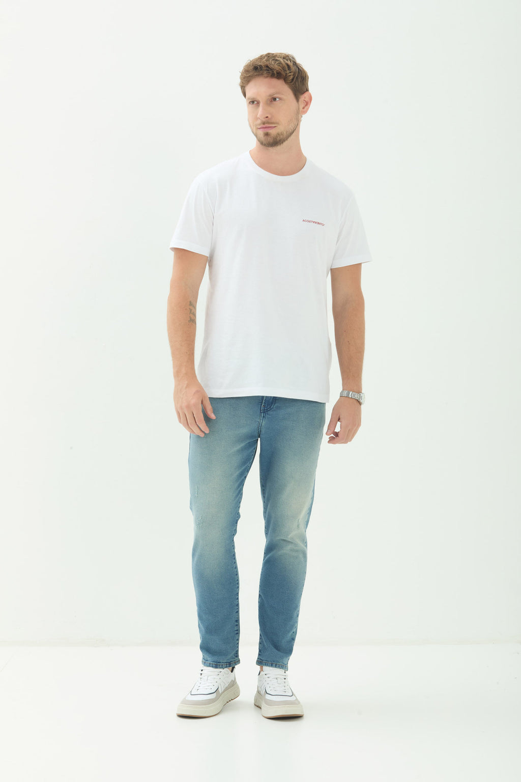 Calça Jeans Skinny Cropp Masculina Acostamento Jeans Escuro