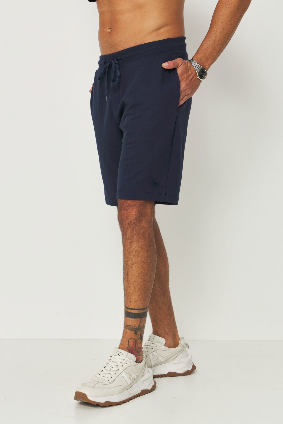 Bermuda Moletom Casual Masculina Acostamento Marinho