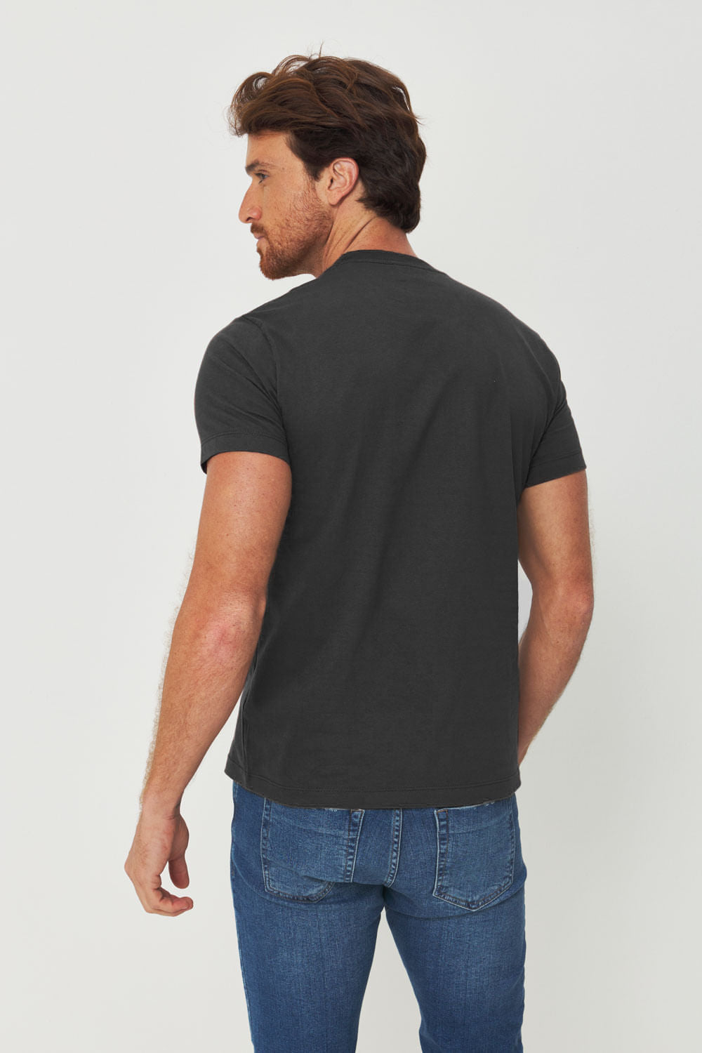 Camiseta Básica Com Logo Masculina Acostamento Preto