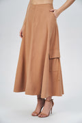 Saia Sarja Maxi Cargo Feminina Acostamento Siena