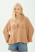 Blusa Manga Longa Decote V ACT Feminina Fendi