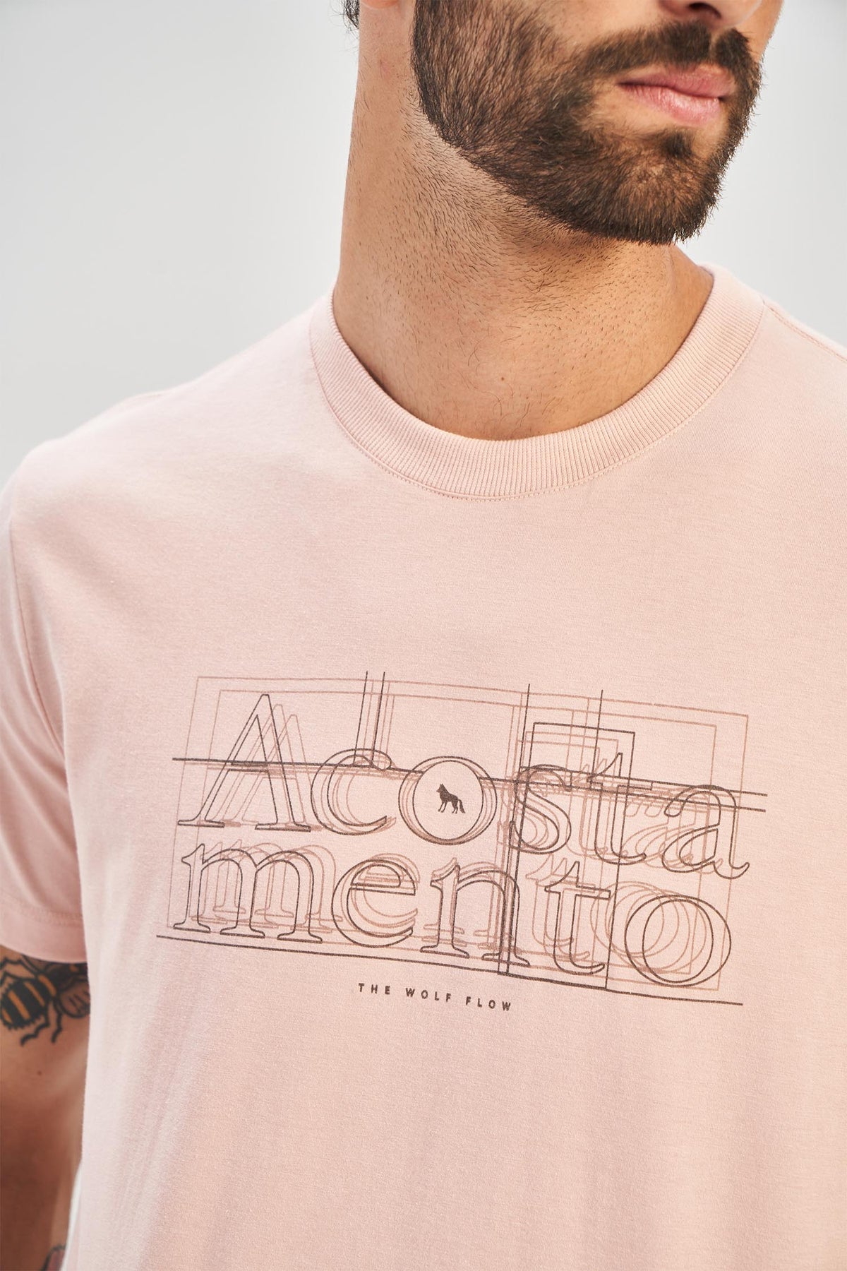 Camiseta Plan Line Masculina Acostamento Rosa Cha