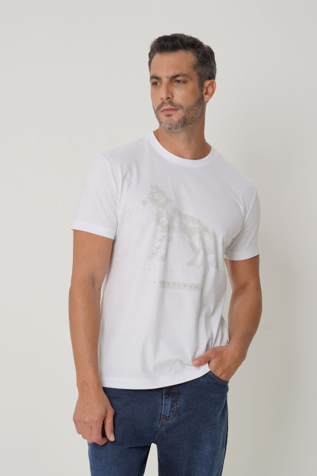 Camiseta Road Wolf Masculina Acostamento Branco