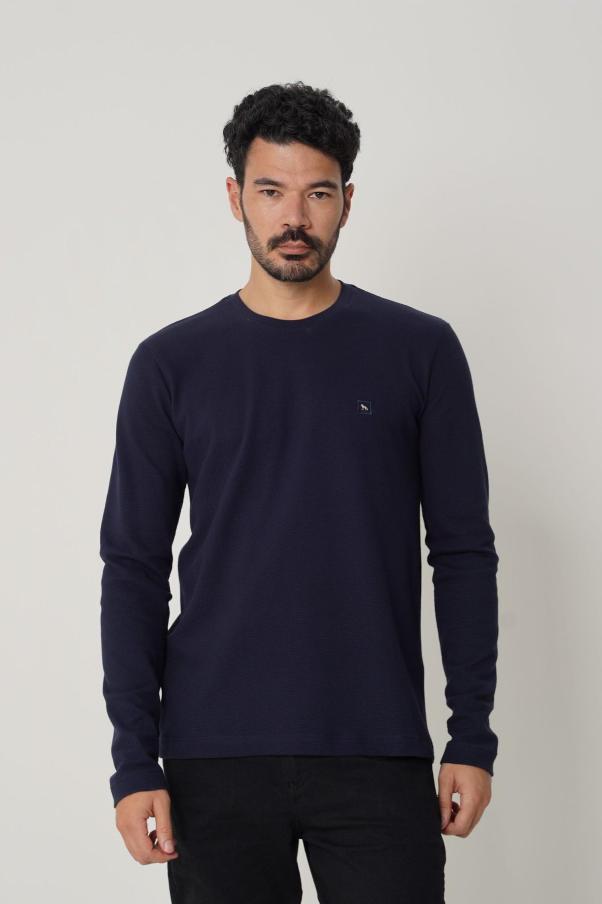 Camiseta Manga Longa Masculina Acostamento Marinho