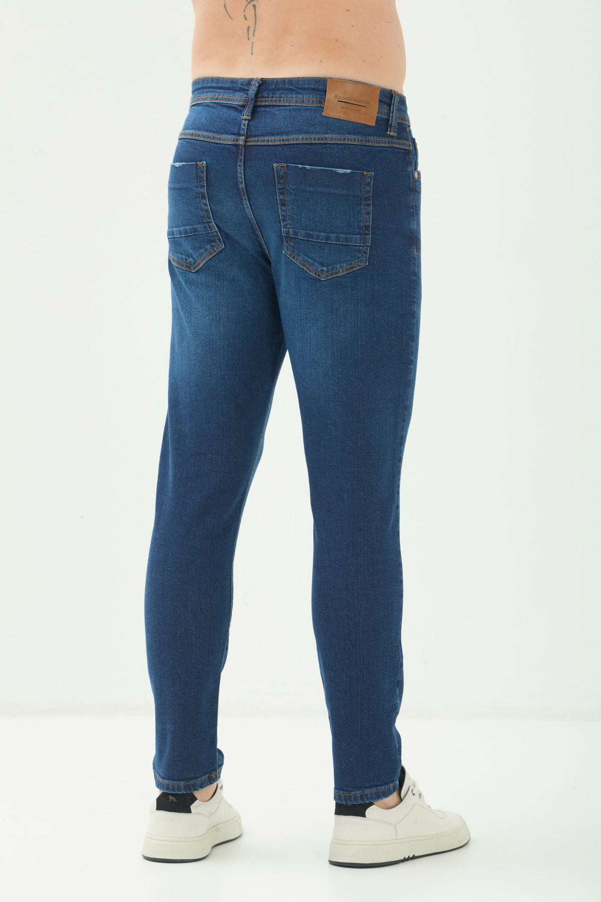 Calça Jeans Skinny Básica Masculina Acostamento Jeans Escuro