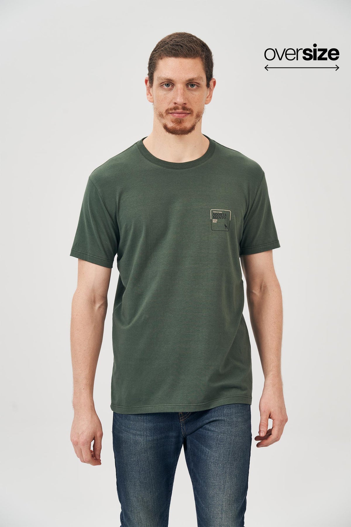 Camiseta Authentic Design Masculina Oversize Acostamento Verde Nativo