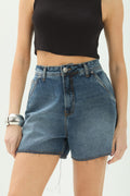 Shorts Jeans Casual  ACT Feminino Jeans Escuro