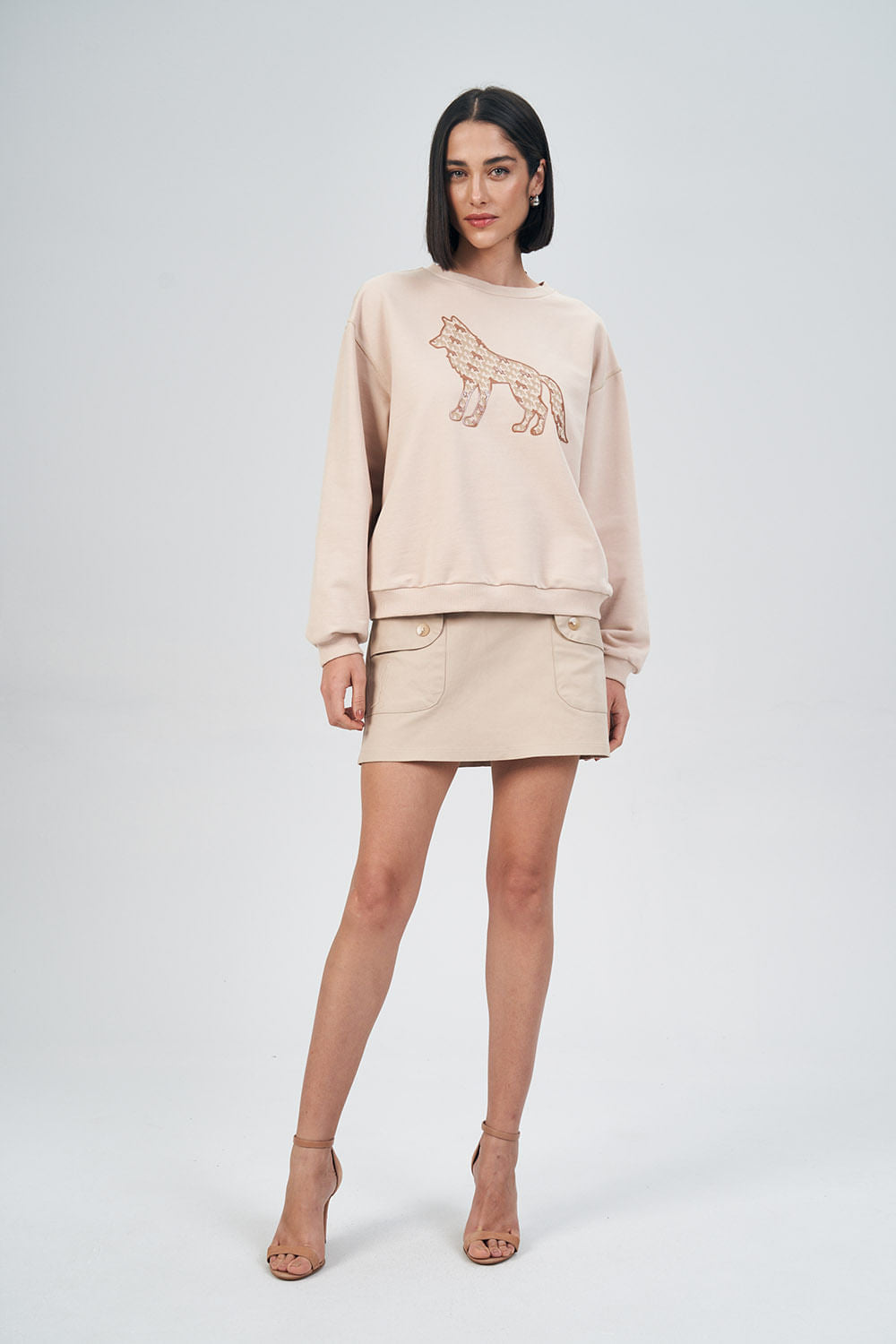 Blusão Moletom Wolf Feminino Acostamento Sand
