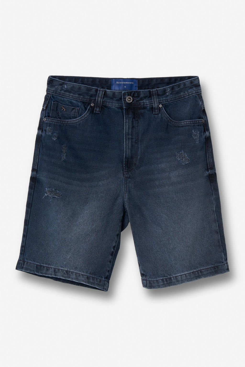 Bermuda Jeans Casual Masculina Acostamento Jeans Escuro