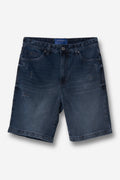 Bermuda Jeans Casual Masculina Acostamento Jeans Escuro