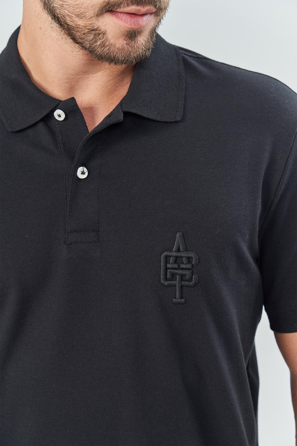 Polo Bordado ACT Masculina Acostamento Preto