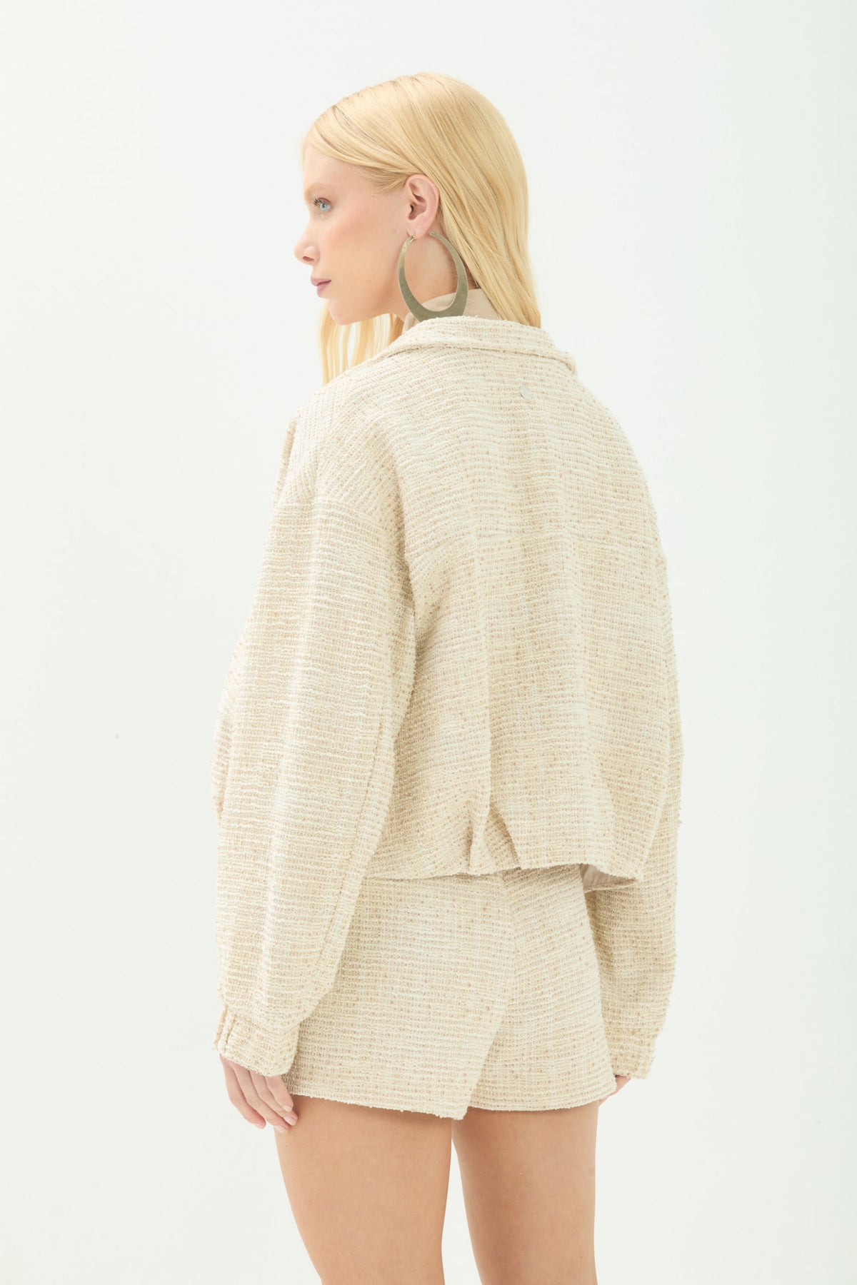 Jaqueta Texturizada ACT Feminina Sand C/ Off White