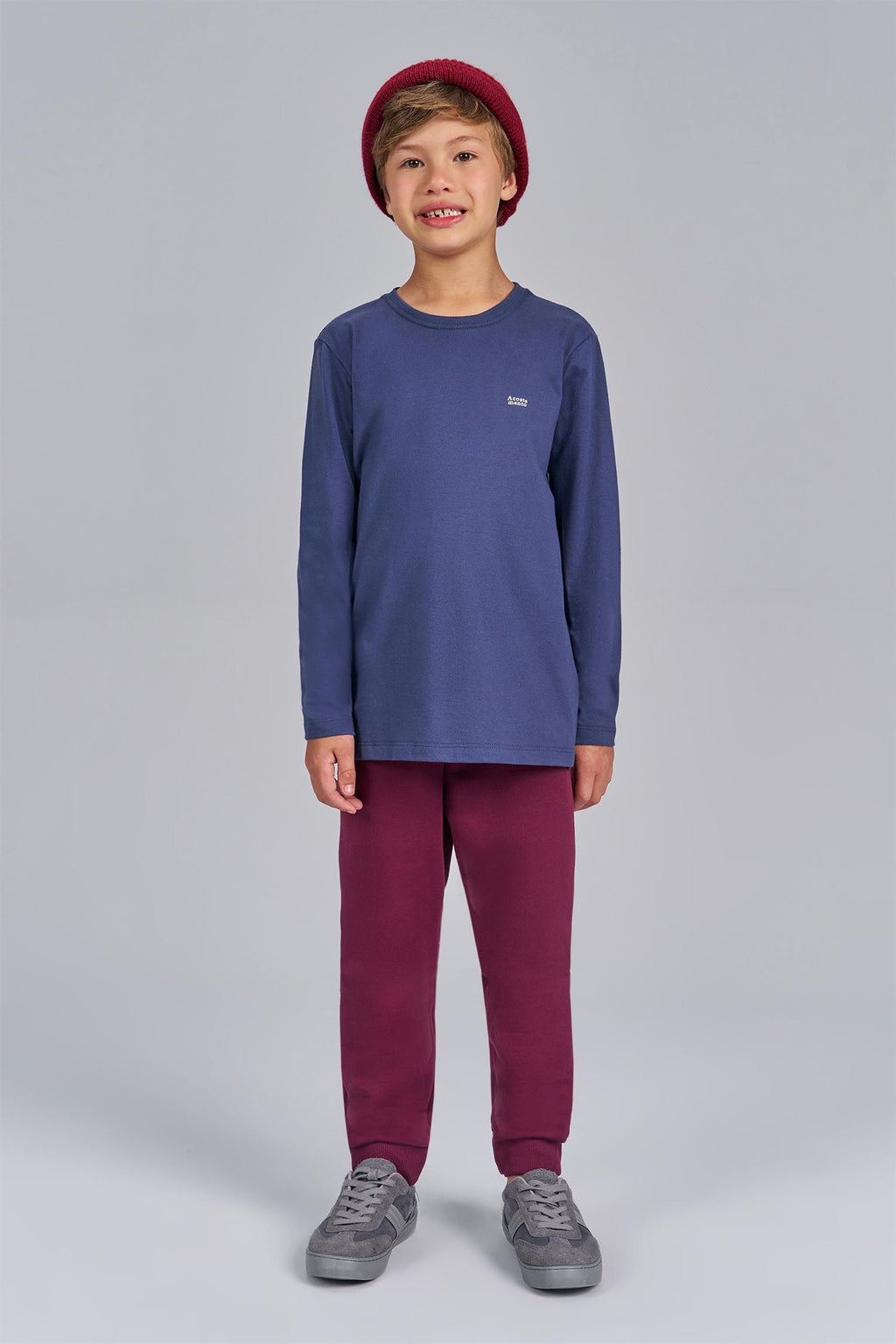 Camiseta Manga Longa Basic Menino Acostamento Next Azul Navy