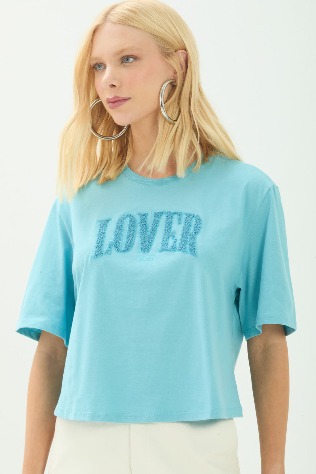 T-Shirt Over Lover ACT Feminino Misty Blue