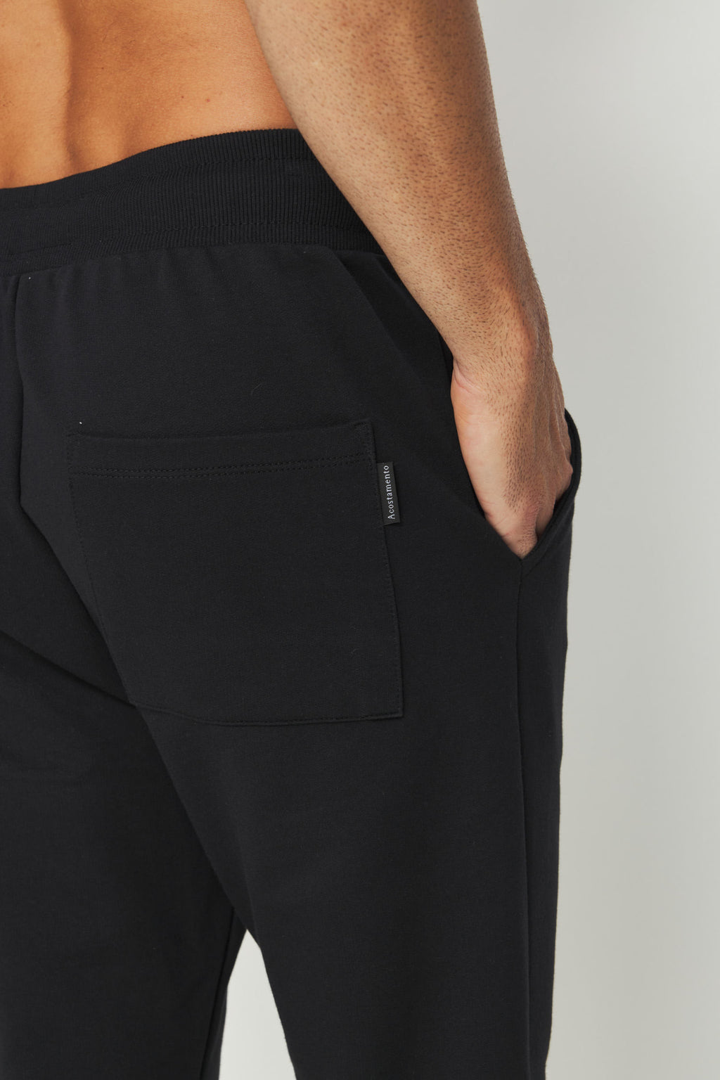 Calça Moletom Com Punho Masculino Acostamento Preto