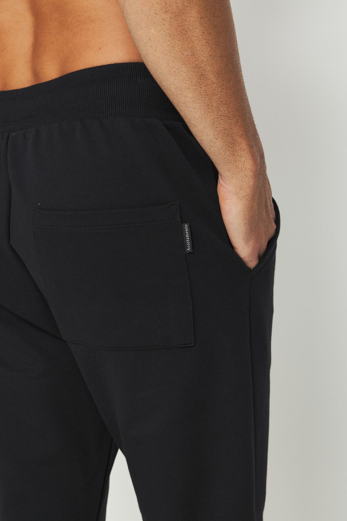 Calça Moletom Com Punho Masculino Acostamento Preto