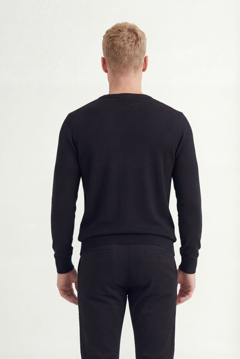 Suéter Tricot Gola V Masculino Acostamento Preto