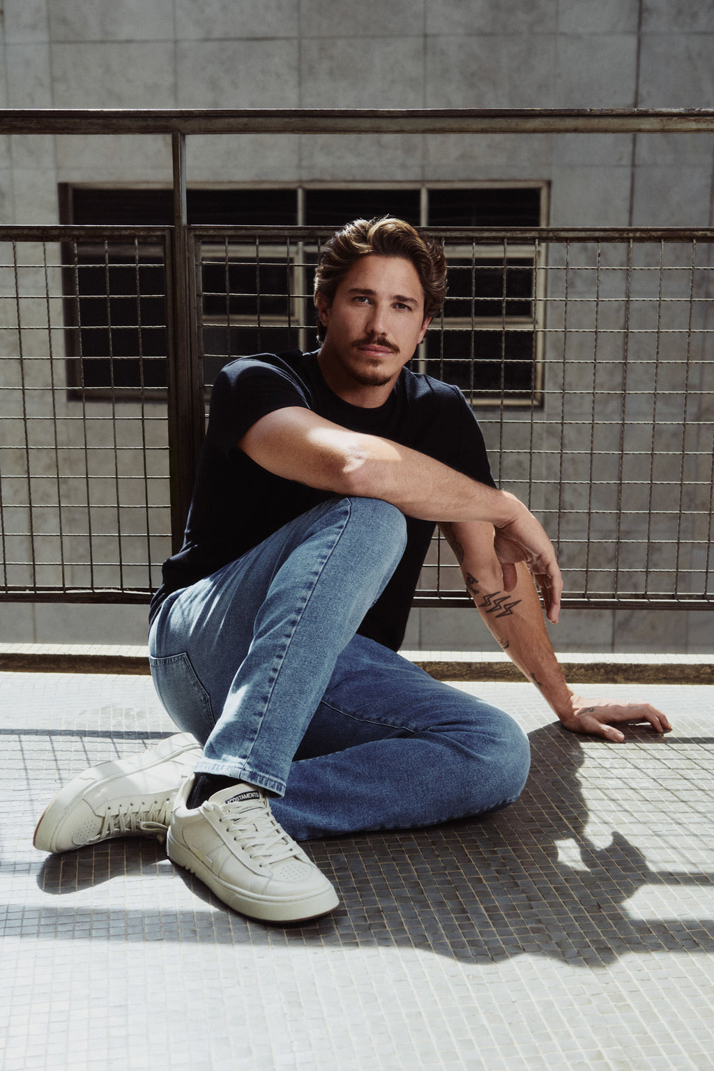 Calça Jeans Skinny Moderna Masculina Acostamento Jeans Claro