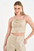 Blusa Metalizada com Costas em X ACT Feminino Fendi C/ Prata