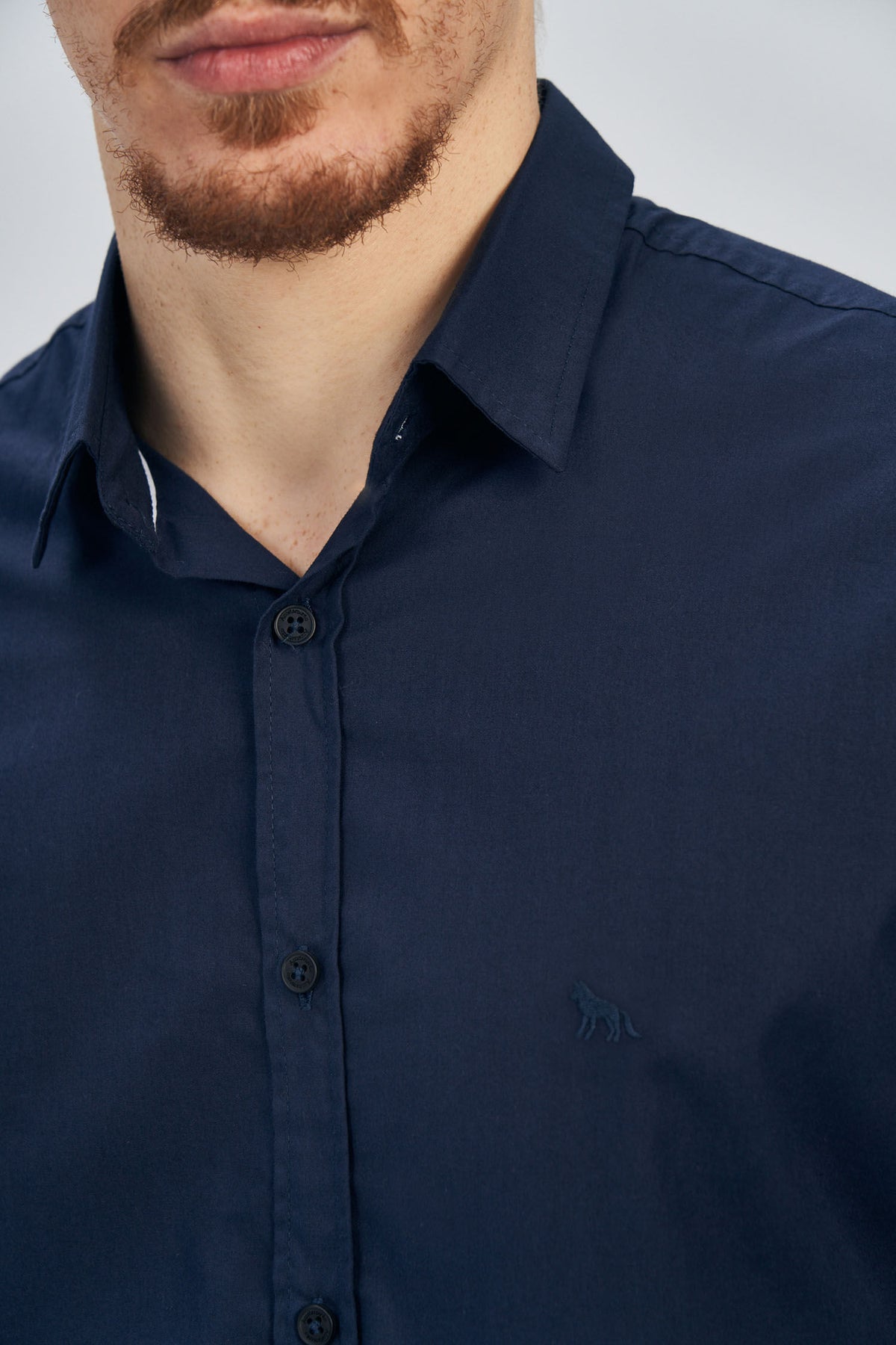 Camisa Básica Manga Longa Masculina Acostamento Marinho