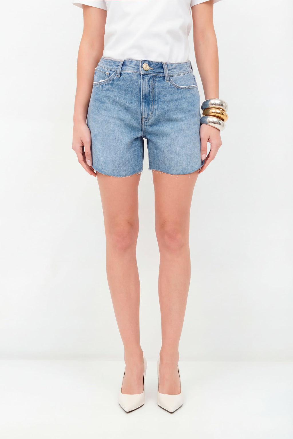 Short Jeans Boyfriend Feminino Inblanche Jeans Claro