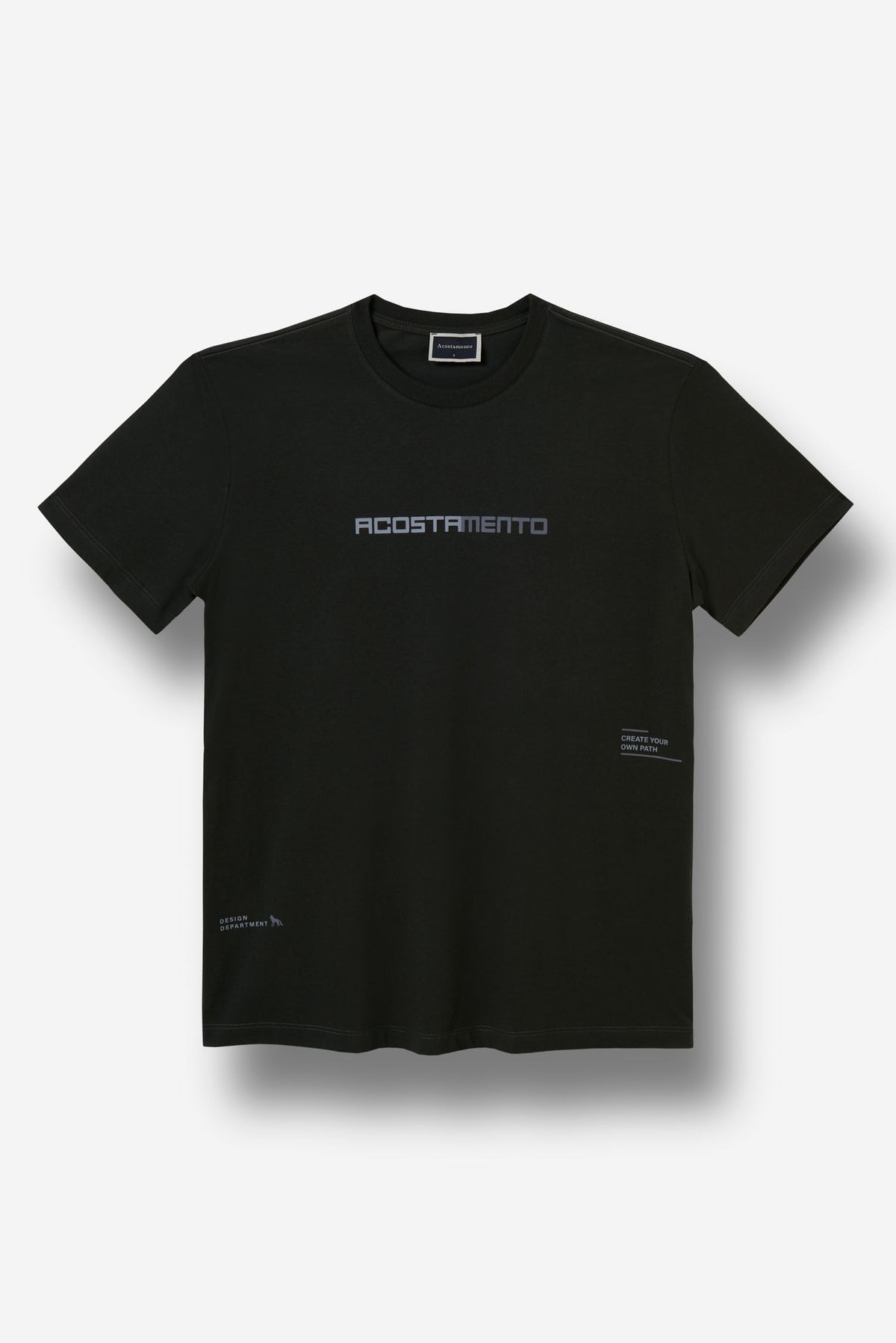 Camiseta Estampa Minimalista Masculina Acostamento Preto