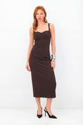 Vestido Midi Estruturado ACT Feminino Deep Brown