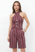 Bermuda Listrada Cargo ACT Feminina Deep Ruby