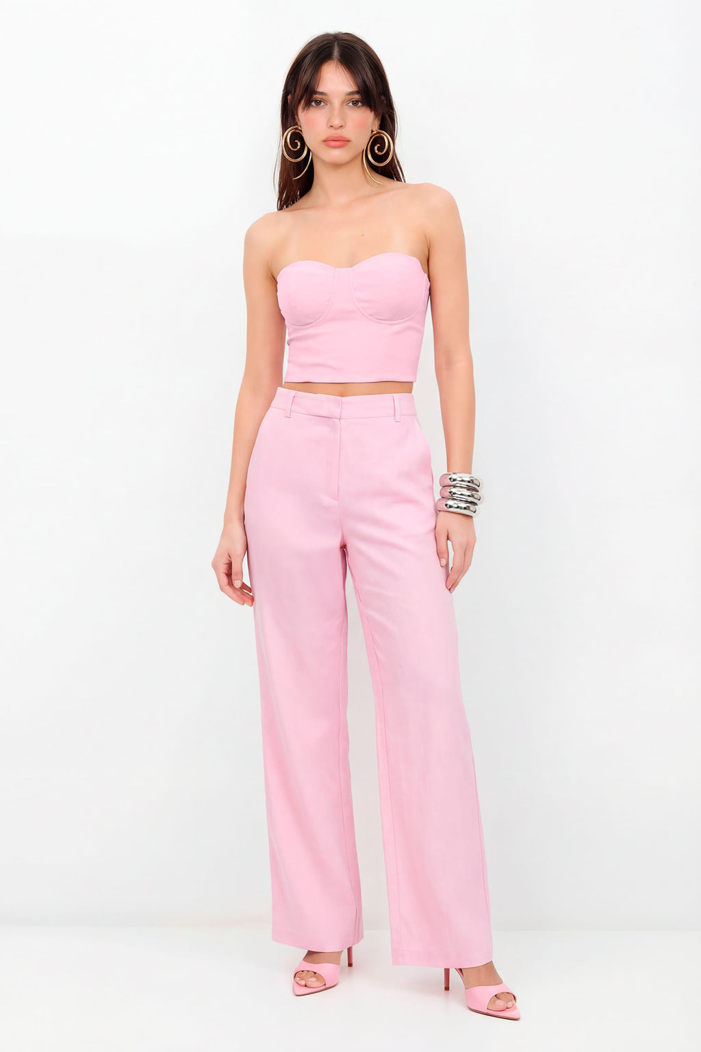 Top Linho Corselet Feminino Inblanche Pink Sunset