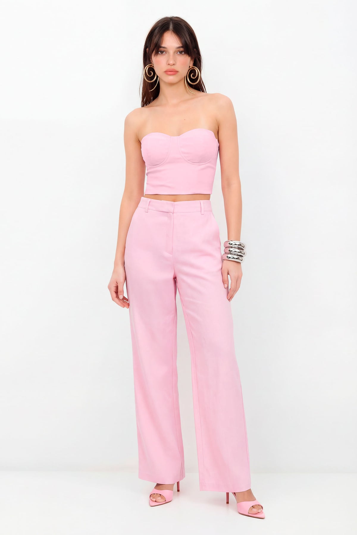 Top Linho Corselet Feminino Inblanche Pink Sunset