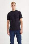 Camiseta Casual Lobo Masculina Acostamento Preto