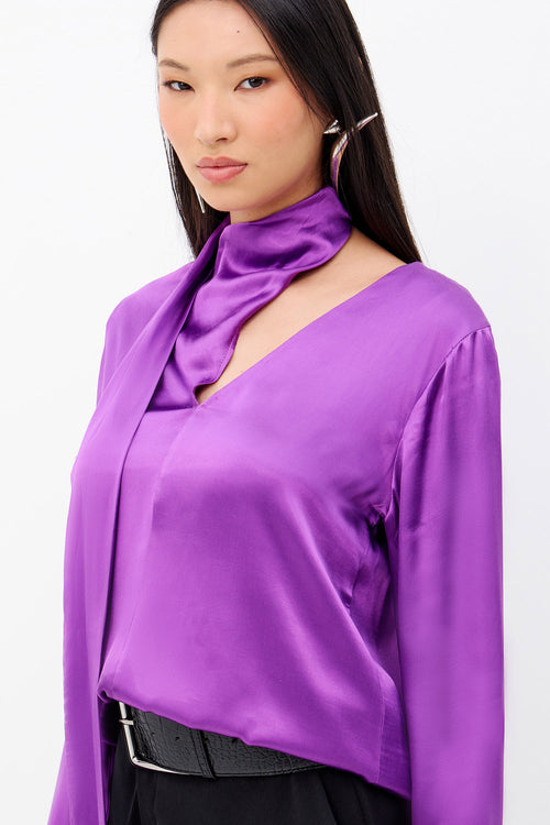 Blusa Longa Cut Feminina Inblanche Flash Purple