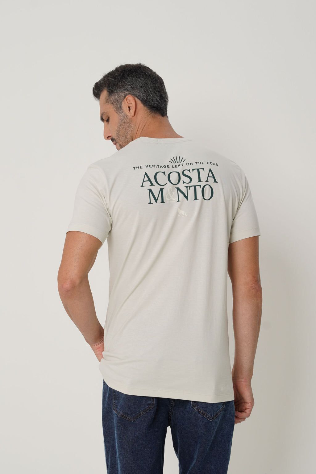 Camiseta Road Casual Masculina Acostamento Cinza Gelo